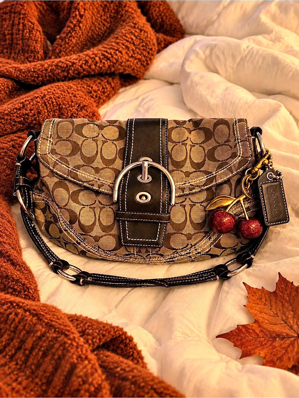 Rare vintage Coach large soho Signature Bag Brown
